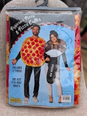 Rasta Imposta Pepperoni Pizza & Pizza Cutter Couples Costume Adult One Size New